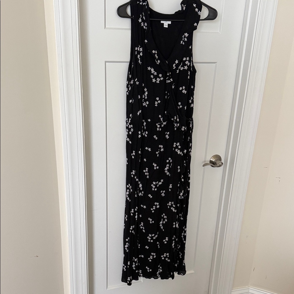 J. Jill Black and White Floral Maxi Dress